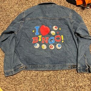 Denim Jacket with Bingo Design